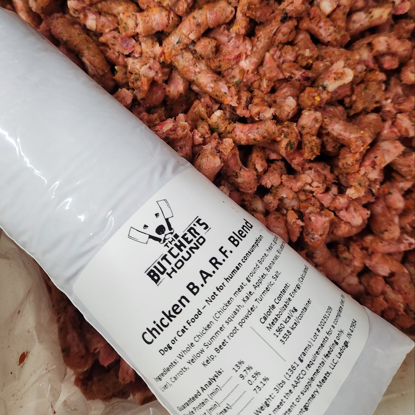 Chicken BARF Diet – PMR Base + Whole Fruit & Veggie Mix - 18lb Box